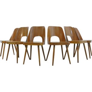 Set of 6 vintage beech chairs by Oswald Haerdtl for Thonet