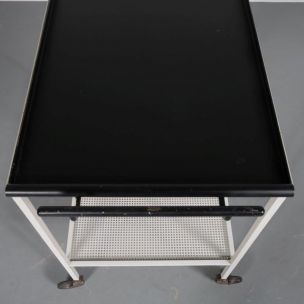 Vintage Biarritz trolley for Artimeta in white and black metal 1950