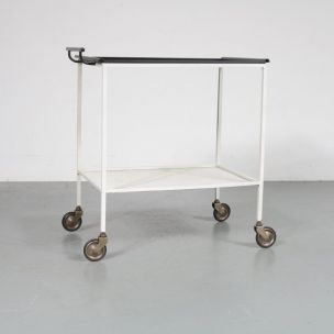 Vintage Biarritz trolley for Artimeta in white and black metal 1950