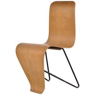 Vintage Bellevue chair in metal and plywood by André Bloc, 1950