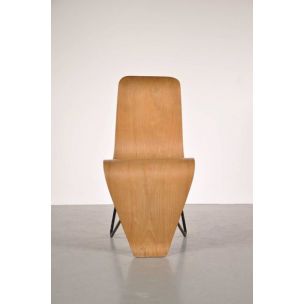 Vintage Bellevue Stuhl aus Metall und Sperrholz von André Bloc, 1950
