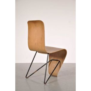 Vintage Bellevue chair in metal and plywood by André Bloc, 1950