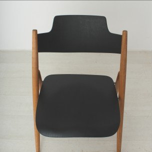 Pair of beech dining chairs, Egon EIERMANN - 1960s