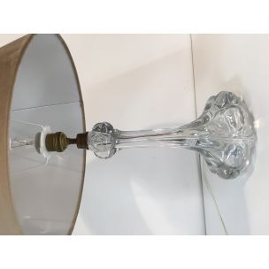 Lampe vintage française en velours marron 1960