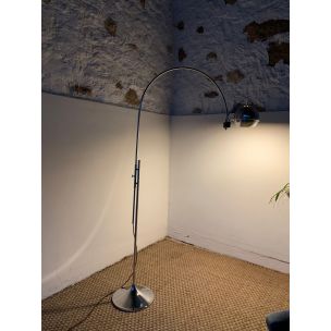 Dutch vintage floorlamp by Posthuma in grey metal 1970