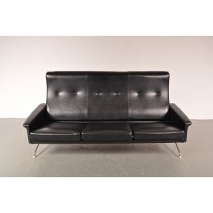 Canapé vintage pour Beaufort en cuir noir 1960