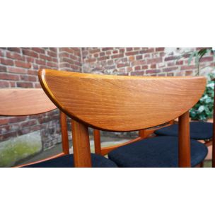 Set of 5 vintage scandinavian chairs in teak 1960