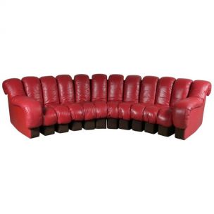 Vintage De Sede DS-600 Sofa in Red Leather 1960