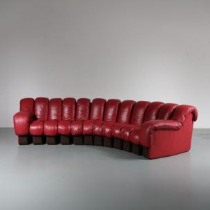 Vintage De Sede DS-600 Sofa in Red Leather 1960