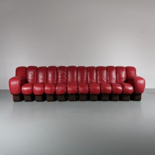 Vintage De Sede DS-600 Sofa in Red Leather 1960