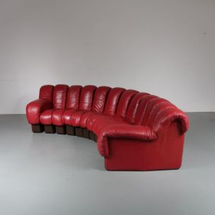 Vintage De Sede DS-600 Sofa in Red Leather 1960