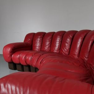 Vintage De Sede DS-600 Sofa in Red Leather 1960