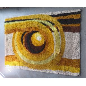 Vintage rug in yellow wool 1970