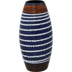 Vintage german vase for Scheurich in blue ceramics 1960