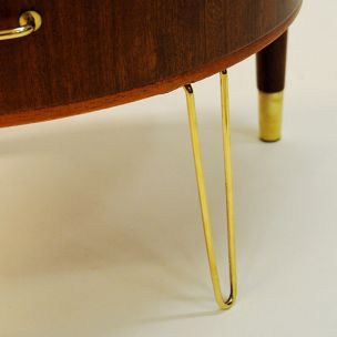 Pair of vintage roundshaped tables in mahogany 1950s