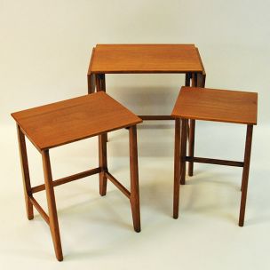 Vintage nesting tables in teak 1950s