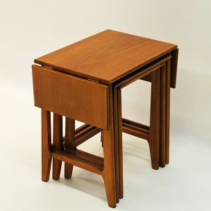 Vintage nesting tables in teak 1950s