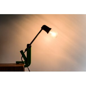 Lampe vintage à clip réglable 951234 par Neckermann de couleur verte
