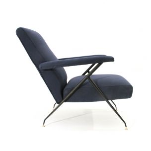 Fauteuil vintage italien bleu des années 1950