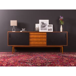 Vintage sideboard in walnut and black formica 1960s