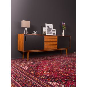 Vintage sideboard in walnut and black formica 1960s