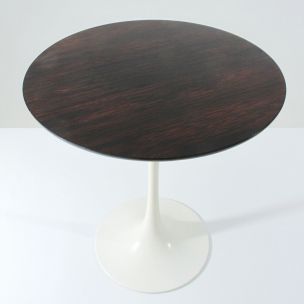 Vintage round woodden top tulip coffee table by Arkana 1960s