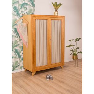 Vintage wardrobe in glass and birchwood 1950