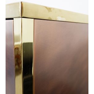 Vintage Belgo highboard in steel chrome and brass 1970