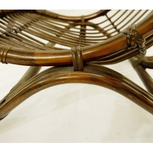 Pair of vintage rattan loungers 1960