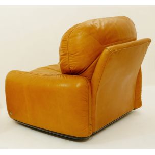 Paire de fauteuils vintage pour Busnelli en cuir cognac 1970