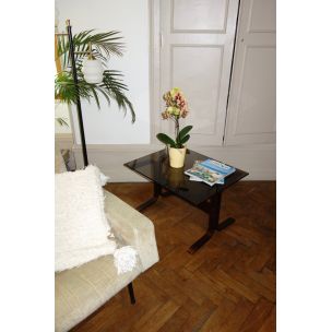 Vintage Siesta coffee table for Westnofa in glass and beech 1960