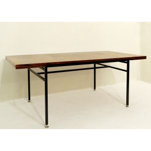 Vintage 802 table for Meuble TV wood and steel 1950 