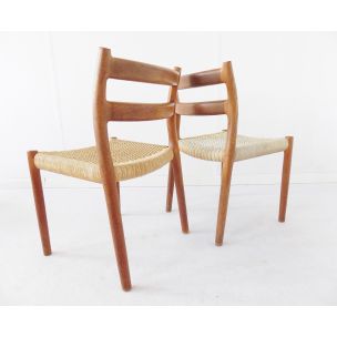 Pair of vintage chairs by Niels Möller model 84 Denmark