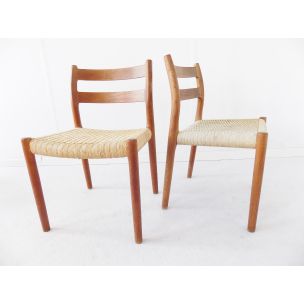 Pair of vintage chairs by Niels Möller model 84 Denmark