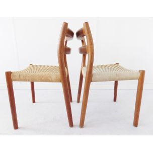 Pair of vintage chairs by Niels Möller model 84 Denmark