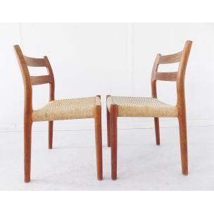 Paire de chaises vintage par Niels Möller modèle 84 Danemark