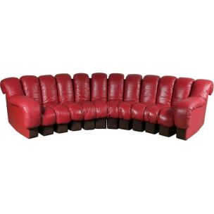 Vintage De Sede DS-600 Sofa in Red Leather 1960