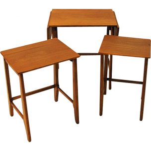 Vintage nesting tables in teak 1950s