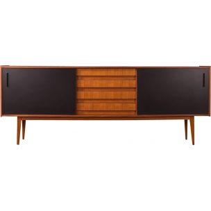 Vintage sideboard in walnut and black formica 1960s