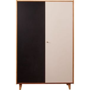 Vintage wardrobe in walnut and formica 1950s