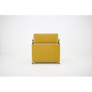 Vintage armchair extendable yellow Czechoslovakia 1950s
