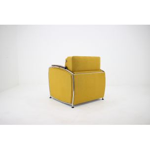 Vintage armchair extendable yellow Czechoslovakia 1950s