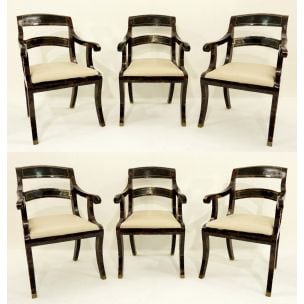 Set of 6 vintage armchairs maitland-smith USA 1980s