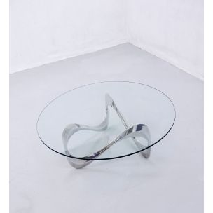 Vintage Snake coffee table for Ronald Schmitt in glass and aluminium