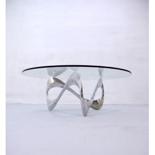 Vintage Snake coffee table for Ronald Schmitt in glass and aluminium