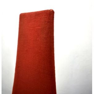 Vintage Lyre chair by Häberli in red fabric and metal 1960