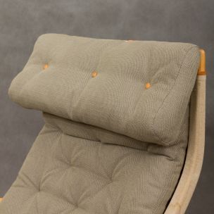 Fauteuil lounge vintage et repose-pied Pernilla par Bruno Mathsson 1969