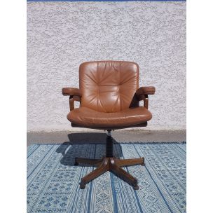 Vintage desk chair in teak Scandinavian 1970s 