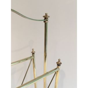 Vintage Neoclassical brass magazine rack, 1940