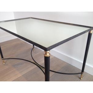 Vintage brass and lacquered metal coffee table, 1950